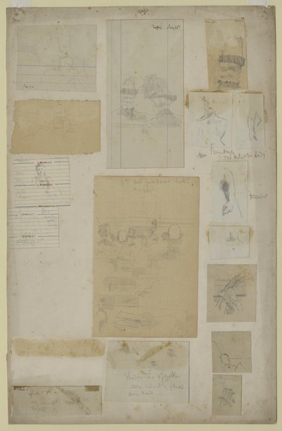 数種の習作（紙に鉛筆 作： Walter Richard Sickert