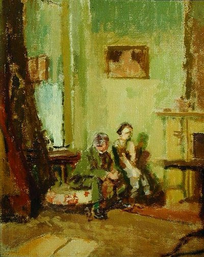 物語を語る」1914年頃（油彩・キャンバス） 作： Walter Richard Sickert
