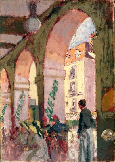 カフェスイス、またはカフェデアーケード、ディエップ（キャンバスに油彩） 作： Walter Richard Sickert