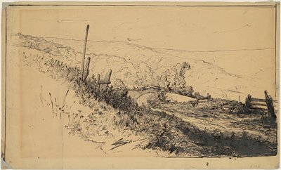 ドルドレヒト近くの丘の中の道 作： Walter Shirlaw