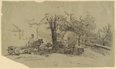 村の広場 作： Walter Shirlaw