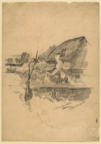 農場の建物、ドイツ 作： Walter Shirlaw