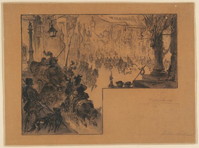 独仏戦争後のドイツ軍の凱旋を示す図 作： Walter Shirlaw