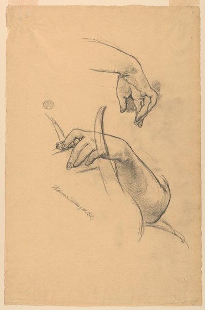 女性の左腕と右手の研究 作： Walter Shirlaw