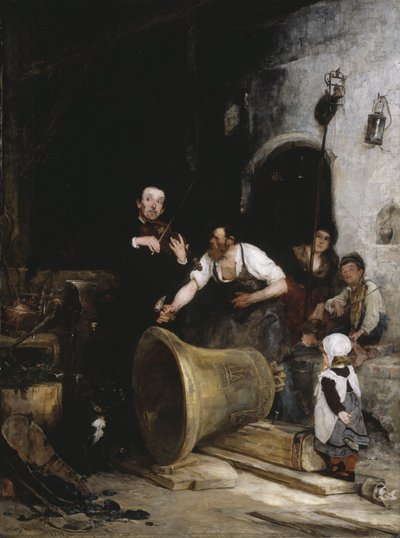 鐘の調子を整える、1874 作： Walter Shirlaw