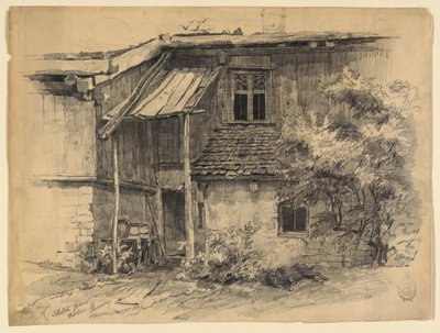 ポーリング、バイエルン州の住居の裏のビュー 作： Walter Shirlaw
