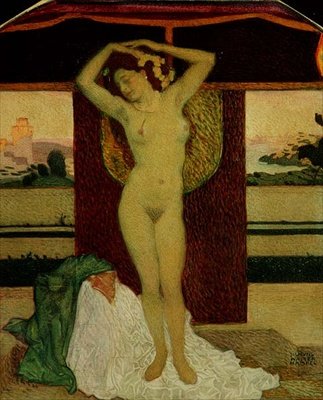 Akt（紙に水彩） 作： Walter Sigmund Hampel