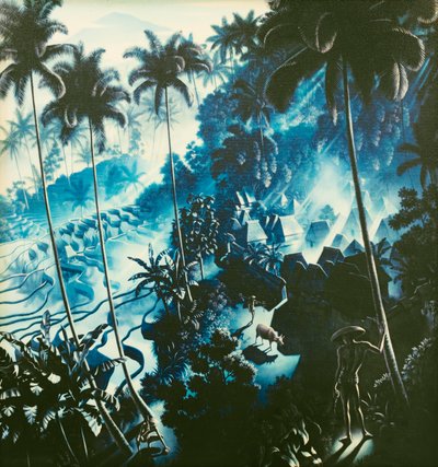 朝の光の中のイセ 作： Walter Spies