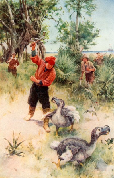 ドジョウを追うオランダの船乗りたち（カラーリトグラフ） 作： Walter Stanley Paget
