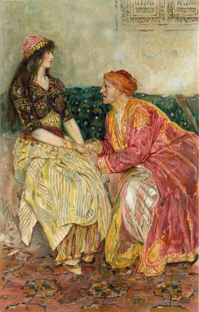 アラビアンナイト：プリンセスは彼女に起こったことをすべて説明しました 作： Walter Stanley Paget