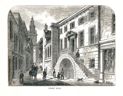 1857年に再建されたカレッジ・ストリートのダイアーズホール 作： Walter Thornbury