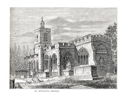 セントダンスタンズステップニー。 1803年に撮られたビューから 作： Walter Thornbury