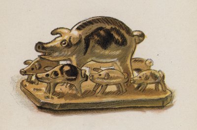 ウォルター・トリアーが描いた古いおもちゃ（カラーリトグラフ） 作： Walter Trier