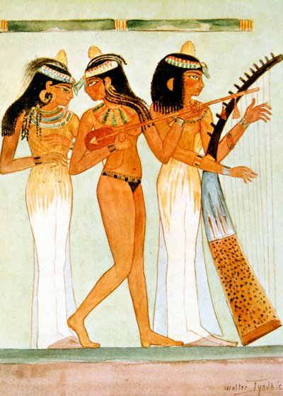 古代エジプトの音楽家と踊り子 1910年 作： Walter Tyndale