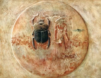 スカラベとラー、セティの墓、エジプト、1910年 作： Walter Tyndale