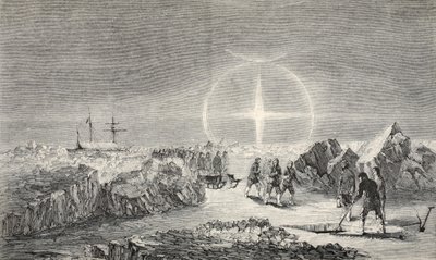 氷上の葬儀、パラセレナの影響（モックムーン）1859 作： Walter William May