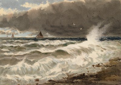 フランス海岸の海の研究（カラーリトグラフ） 作： Walter William May