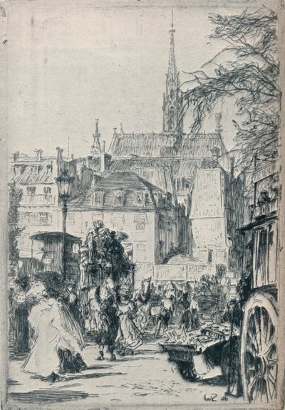 聖ミシェル広場、パリ、c1913 作： Walter Zeising