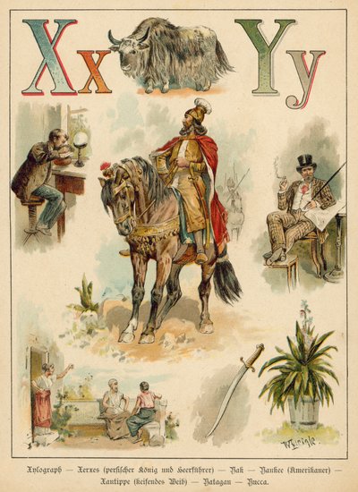 Letter X and Letter Y (chromolitho) 作： Walter Zweigle