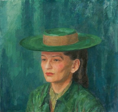Grete Gamerith mit grünem Hut 作： Walther Gamerith