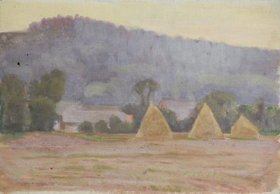 干し草のある風景 作： Walther Gamerith