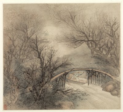 風景のアルバム：葉1、1677年。 作： Wang Gai
