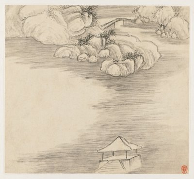 風景のアルバム：葉3、1677年。 作： Wang Gai
