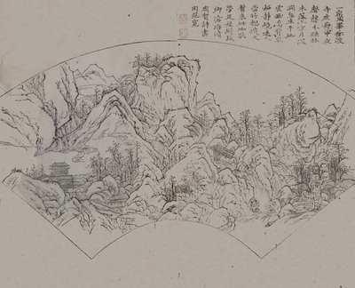 范蠡（はんれい）が活躍した後の風景。990年から1030年にかけての「マスタード・シード・ガルド...」より、1679年の初版。 作： Wang Gai