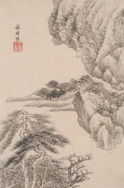 さまざまな巨匠のスタイルの風景：王蒙の後の風景（1308） 作： Wang Jian