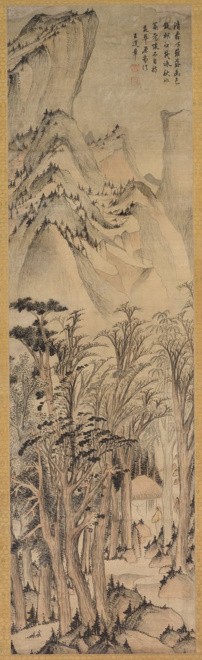 秋の森の孤独な色、1600年代前半。 作： Wang Jianzhang
