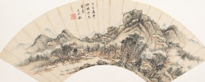黄公望の描いた山水図、1677年の作品。 作： Wang Shimin