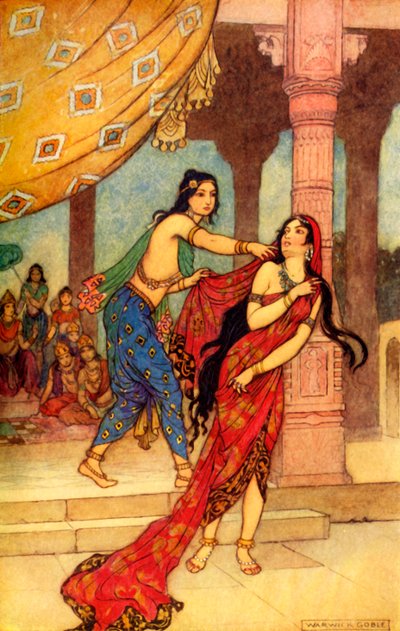 ドラウパディー王妃の修練」1913年 作： Warwick Goble