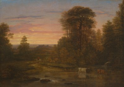 日没後の風景、1819年頃（キャンバスに油彩） 作： Washington Allston