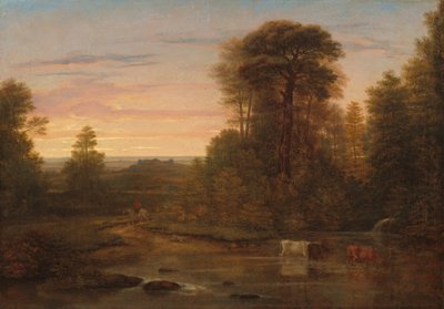 日没後の風景」1819年頃 作： Washington Allston