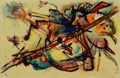 抽象構成（ブルーゴールド） 作： Wassily Kandinsky