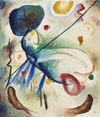 Aquarell mit Strich ストロークのある水彩画、1912 年。 作： Wassily Kandinsky