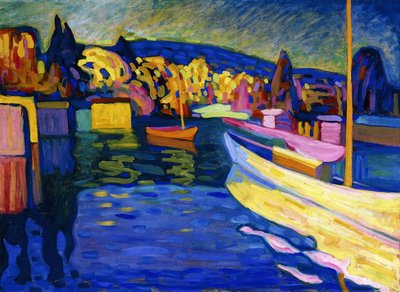 ボートのある秋の風景 作： Wassily Kandinsky