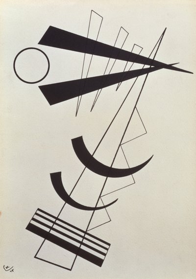 黒/白で強調されたウェイト 作： Wassily Kandinsky