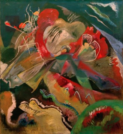 白い線のある画像 作： Wassily Kandinsky