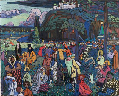 カラフルライフ（モトリーライフ）1907（キャンバス上のテンペラ） 作： Wassily Kandinsky
