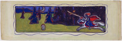 Twilight, verso: カップルのスケッチ 作： Wassily Kandinsky