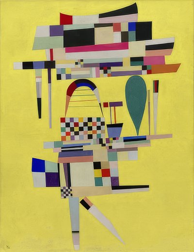 黄色の絵（ラトワルジョーン）。 1938 作： Wassily Kandinsky