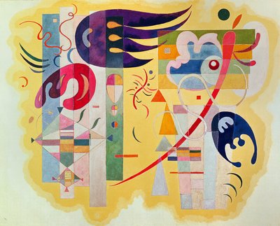 ドミナントバイオレット、1934年（キャンバスに油と砂） 作： Wassily Kandinsky