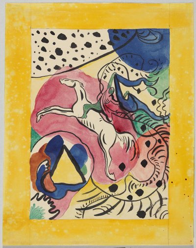 年鑑「Der Blaue Reiter」の表紙の下書き 作： Wassily Kandinsky