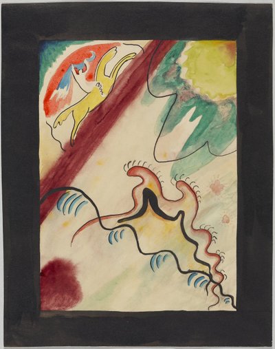年鑑「Der Blaue Reiter」の表紙の下書き 作： Wassily Kandinsky