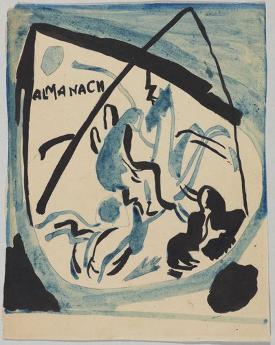 年鑑「Der Blaue Reiter」の表紙の下書き 作： Wassily Kandinsky