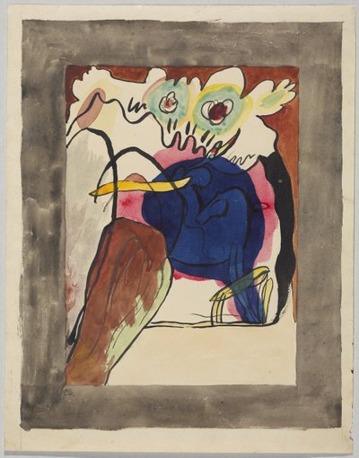年鑑「Der Blaue Reiter」の表紙の下書き 作： Wassily Kandinsky