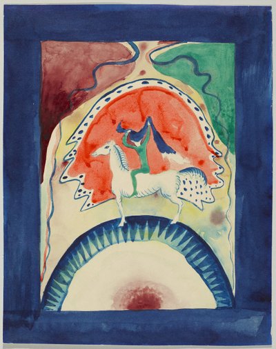 年鑑「Der Blaue Reiter」の表紙の下書き 作： Wassily Kandinsky