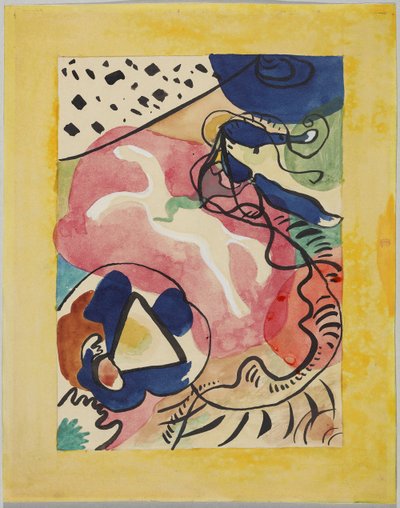 年鑑「Der Blaue Reiter」の表紙の下書き 作： Wassily Kandinsky