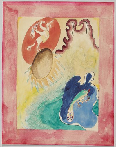 年鑑「Der Blaue Reiter」の表紙の下書き 作： Wassily Kandinsky